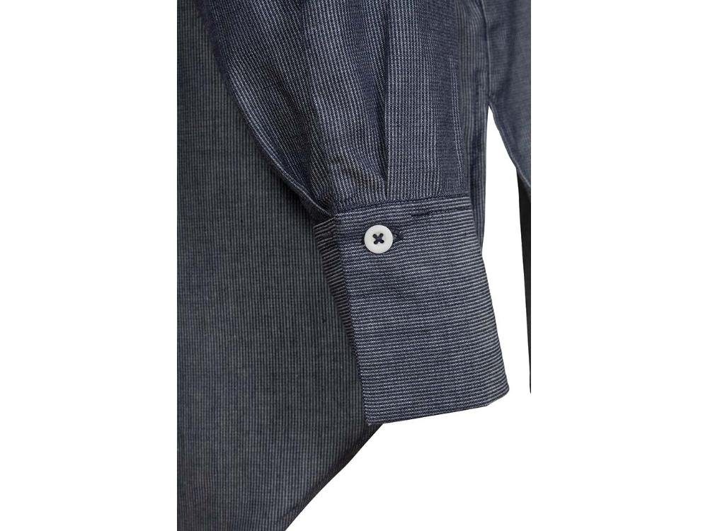 MELA Blusentop MELA Bio-Damen-Oversized-Bluse chambray dunkelblau 'Tanu' versteck mit