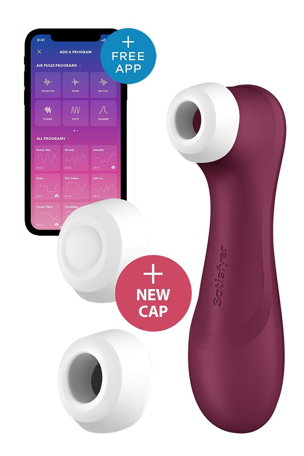 Satisfyer Vibrator Satisfyer Pro 2 Wine Bluetooth App Generation Red, der Satisfyer bordeaux Kompatibel 3 mit