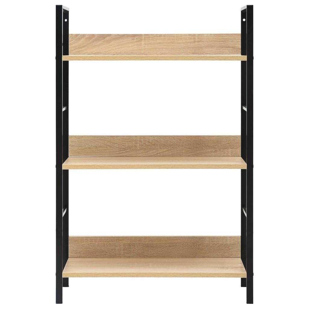 furnicato Bücherregal 3 Holzwerkstoff Eiche 60×27,6×90,5 Regalböden cm