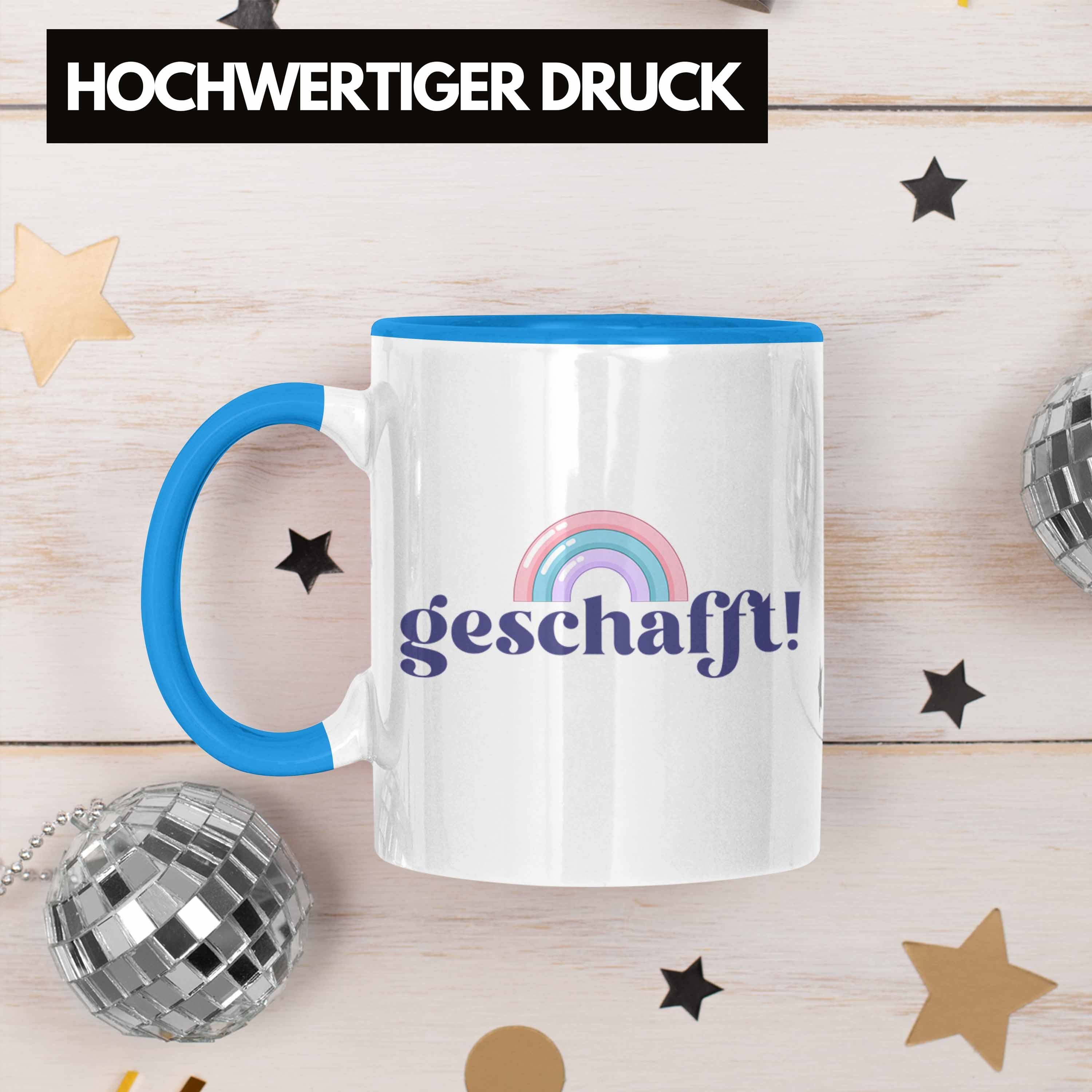 Blau Geschafft Trendation Geschenk Ausbildung Trendation Bestanden Abi - Bachelor Master Geschenkidee Tasse Tasse