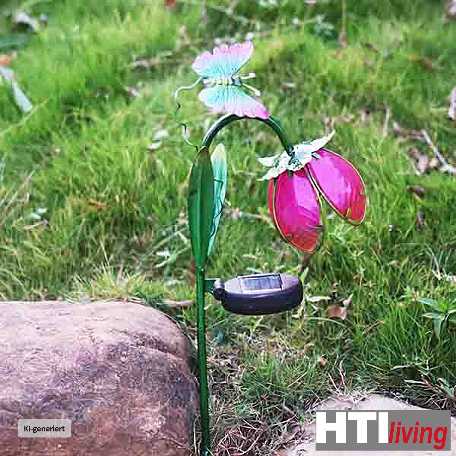 HTI-Living LED Solarleuchte Solarlampe Blume Soley, Gartenstecker