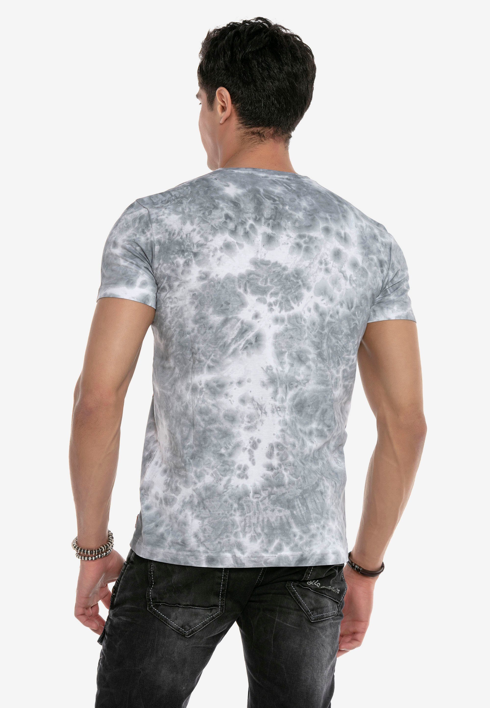 Aufdruck Cipo mit Baxx grau CT629 T-Shirt & coolem
