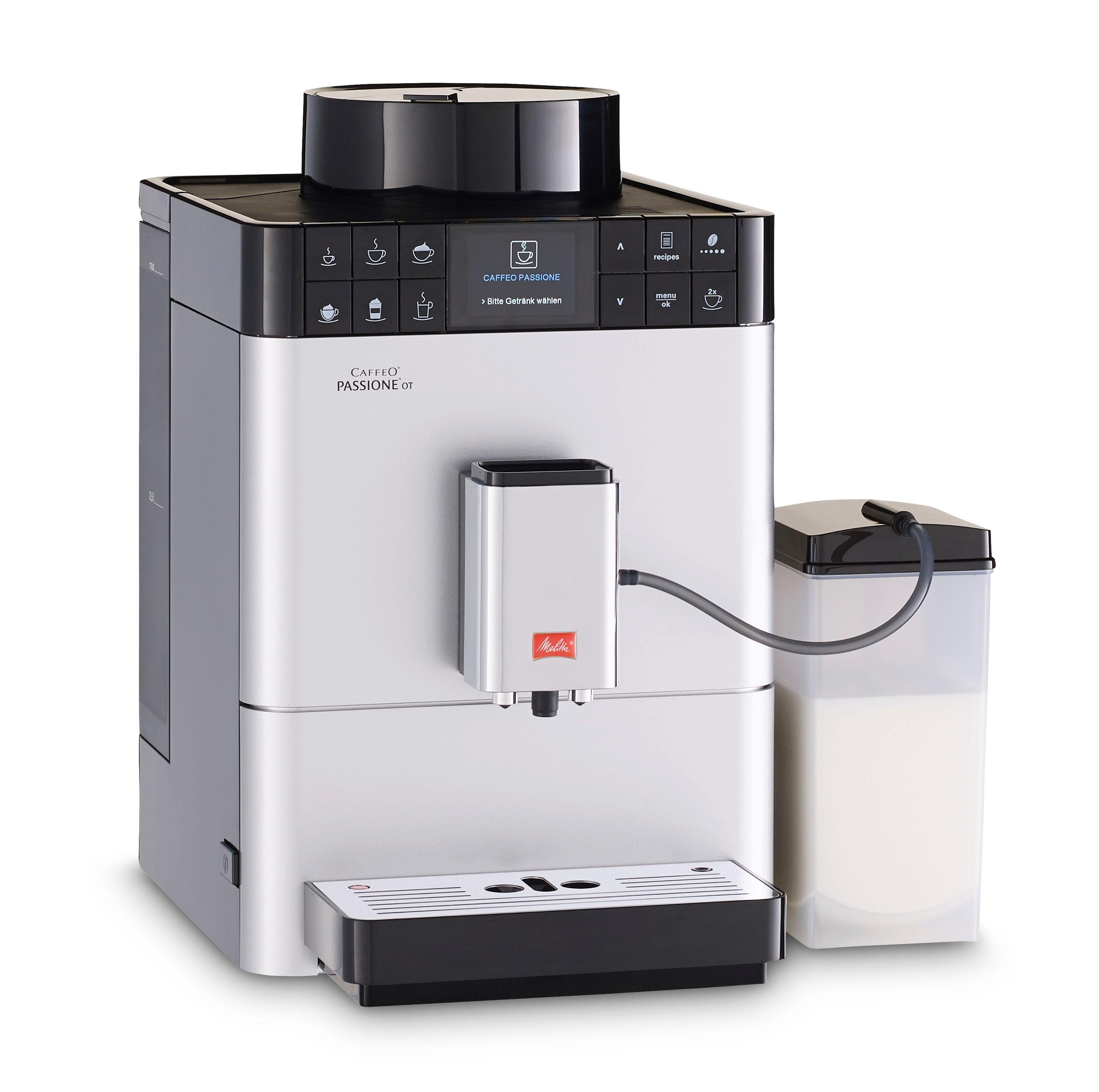 F53/1-101, Bohnen One Touch Funktion, gemahlene silber, One tassengenau Touch Melitta Passione® Kaffeevollautomat frisch