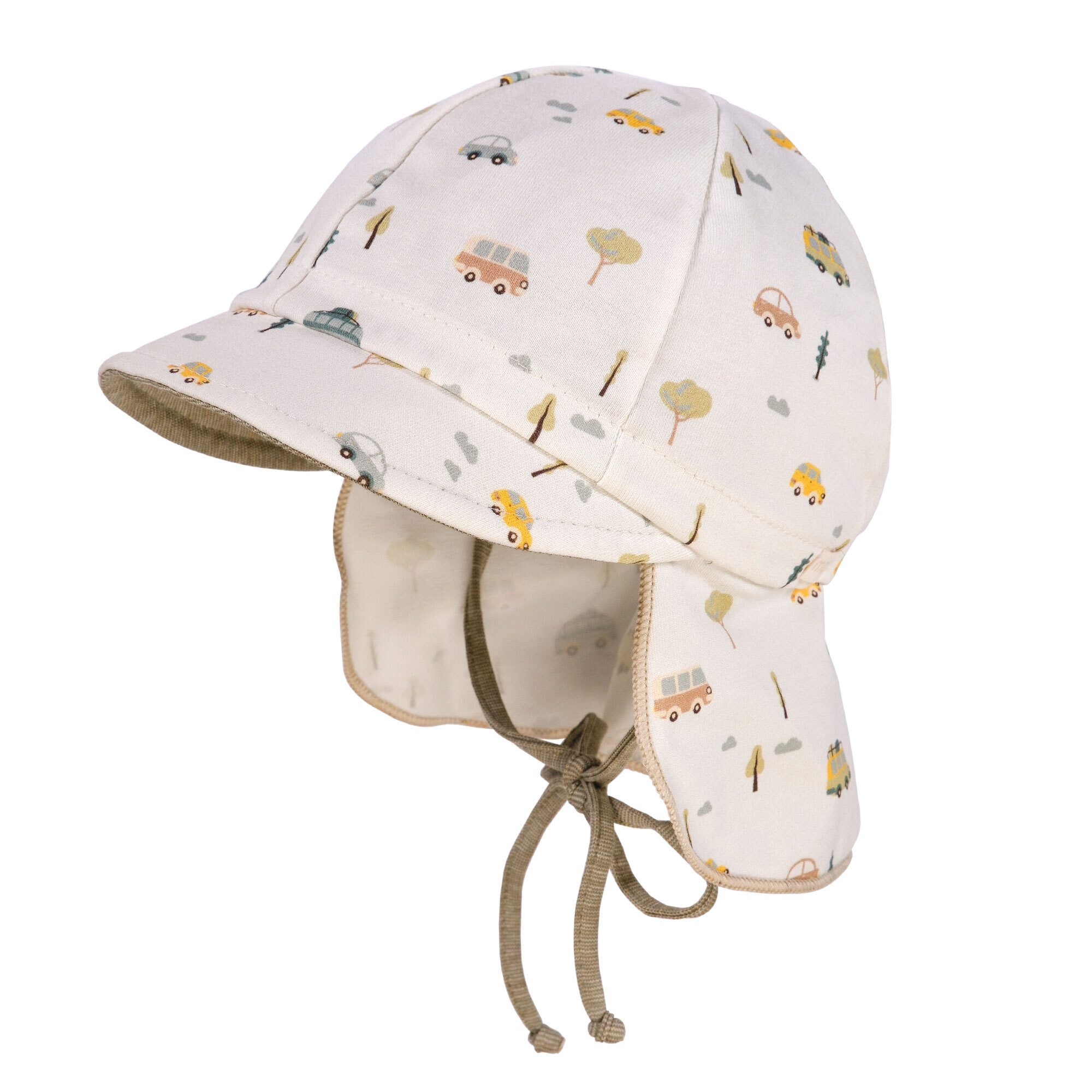 MAXIMO Jerseymütze GOTS BABY-Schildmütze, Band Nackenschutz, Jersey bedruckt (1-St) Baumwolljersey