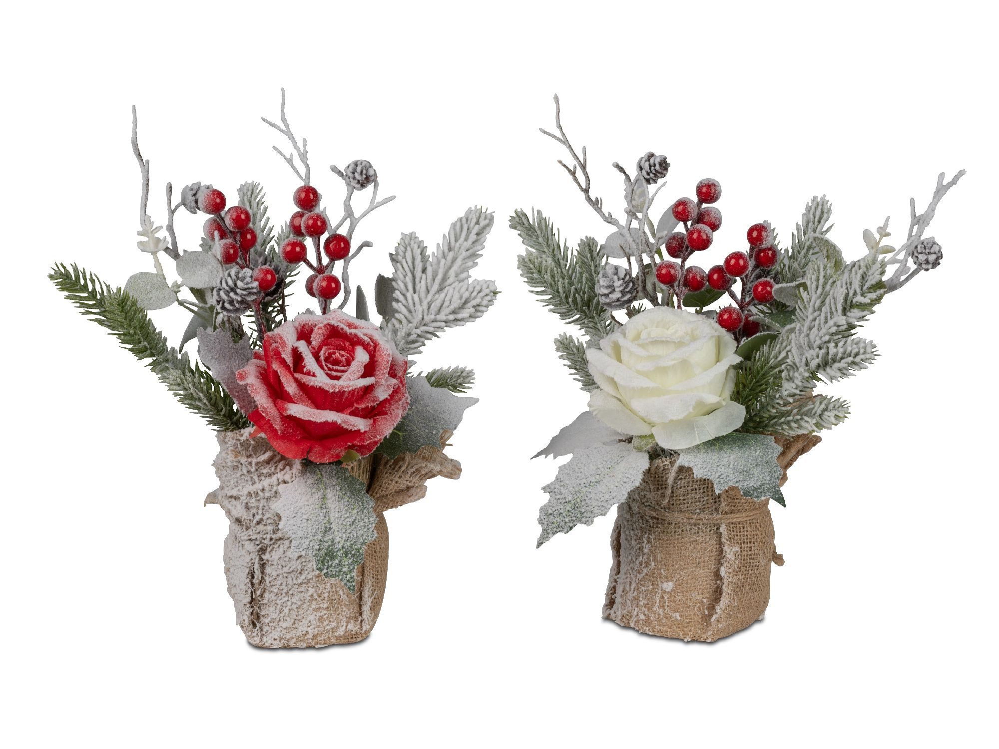 Gestecke Winterzeit, formano, Höhe 32 cm, Farbe: Mehrfarbig, Motiv: Rose günstig online kaufen