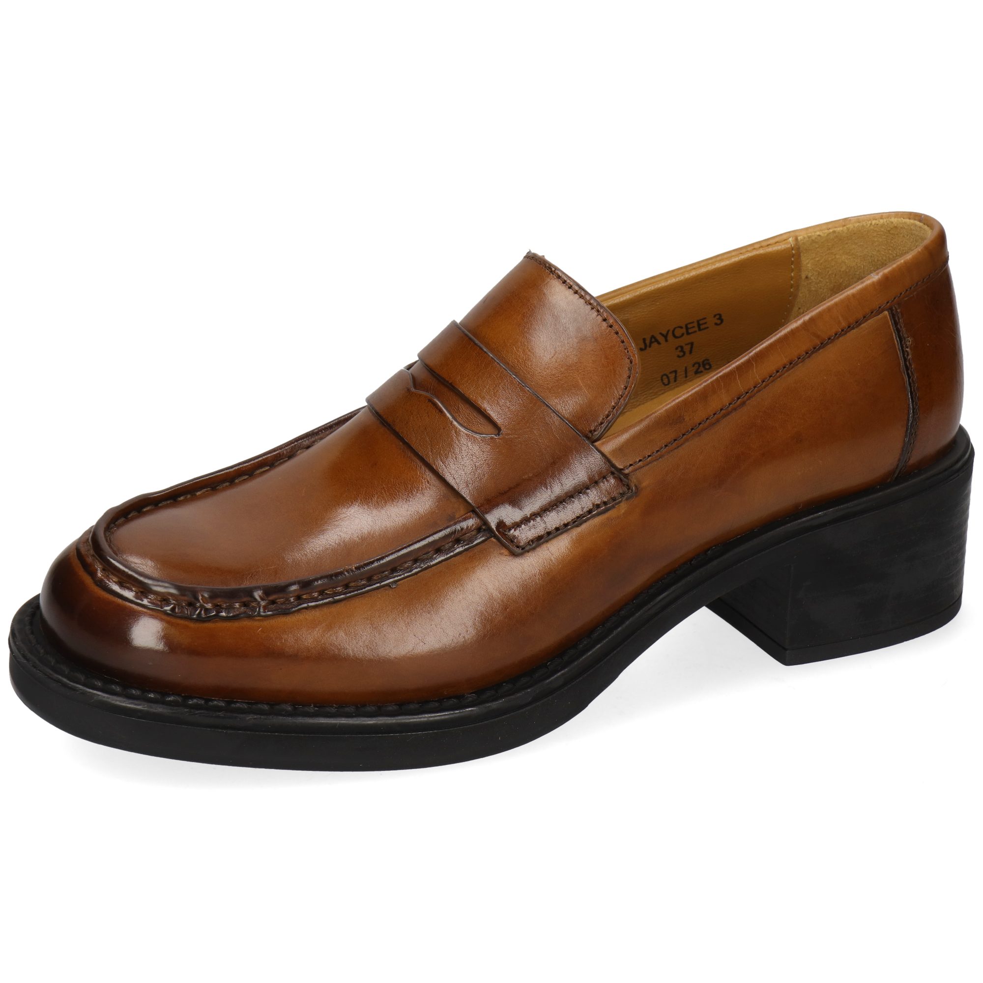 Melvin & Hamilton Jaycee 3 Leder-Loafers für Damen Loafer Block-Absatz, Echtes Leder, Vegetabile Gerbung