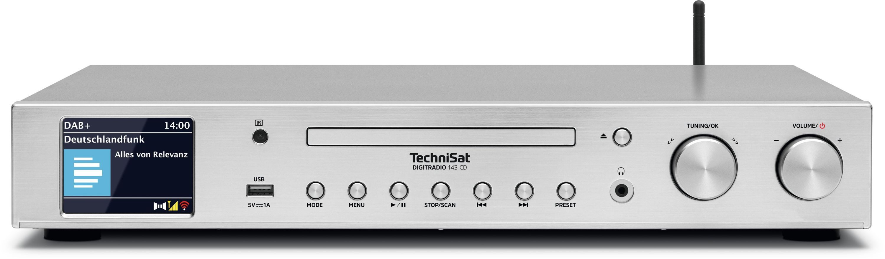 TechniSat DIGITRADIO 143 CD (V3) Digitalradio (DAB) (Digitalradio (DAB), Internetradio, FM-Tuner mit RDS, CD-Player, Bluetooth, App-Steuerung, WLAN-Konnektivität)