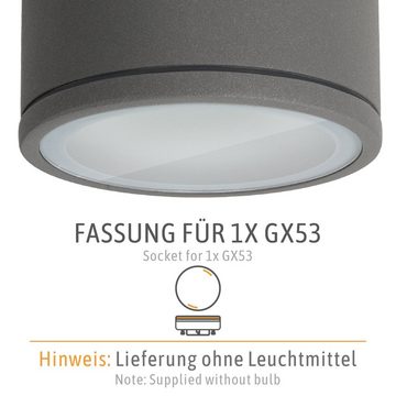 SSC-LUXon Aufbauleuchte CELI-WX Aufbaustrahler fuer GX53 rund matt anthrazit IP44