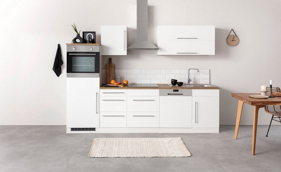 HELD MÖBEL Küchenzeile Samos, mit E-Geräten, Breite 280 cm, Mit 28 mm  starker Arbeitsplatte