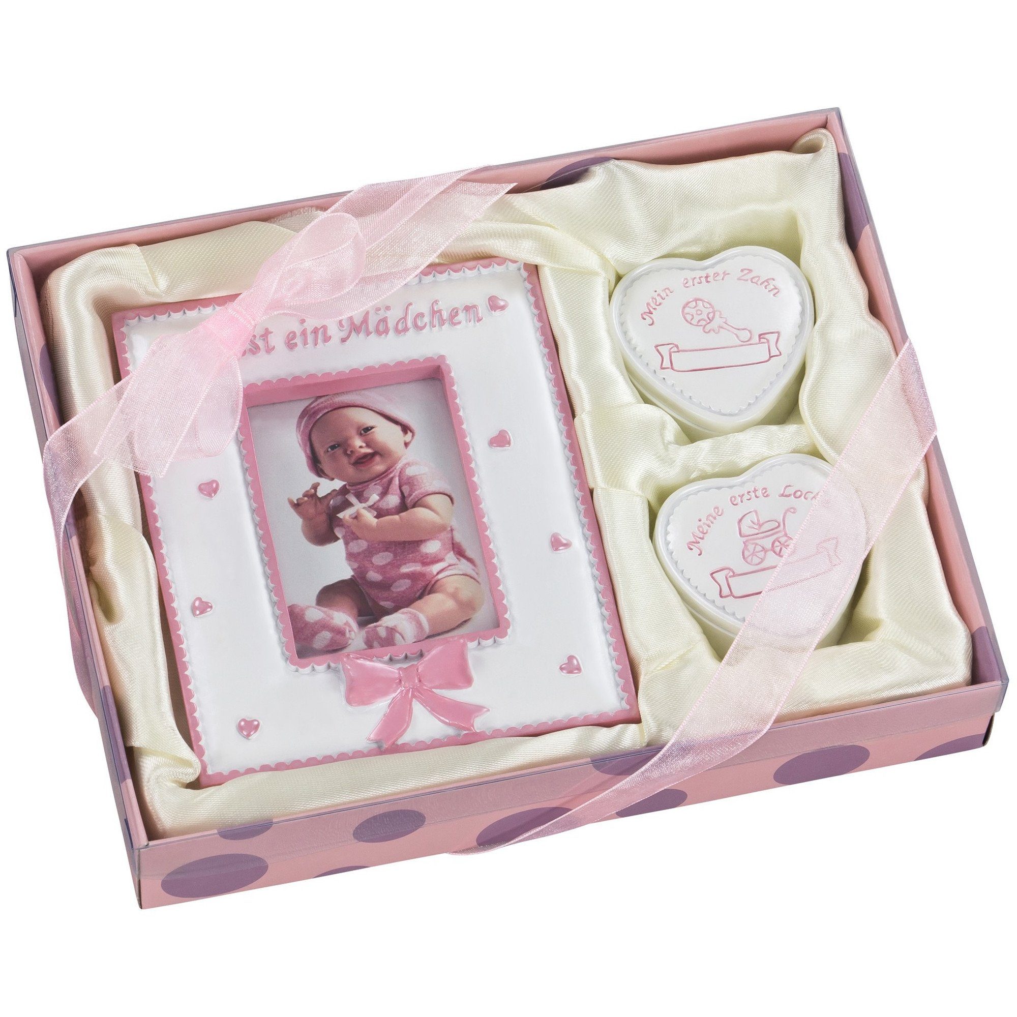 GRÄWE Messbecher GRÄWE Baby Geschenk Set - MÄDCHEN mit Bilderrahmen, Kunstharz