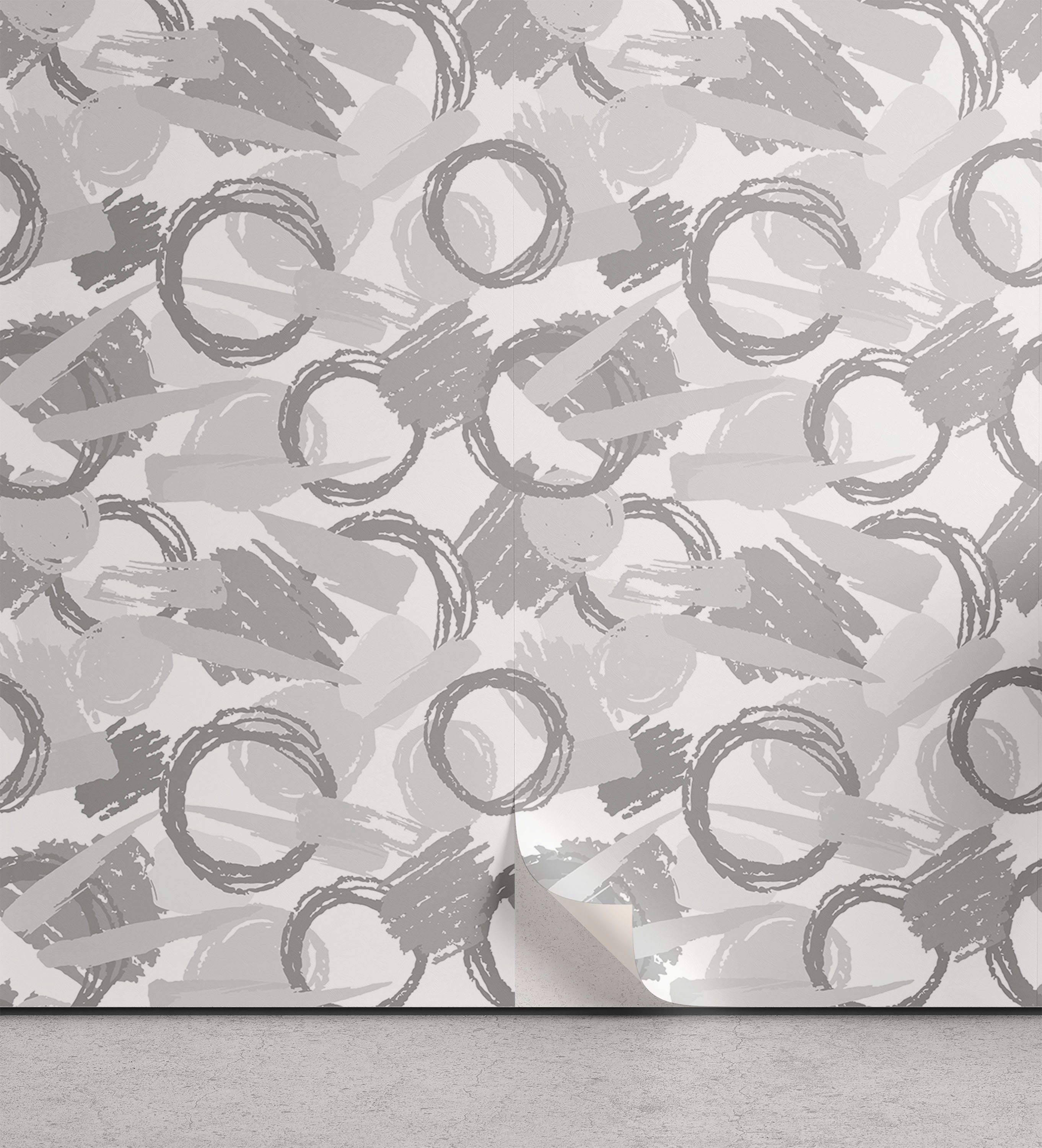 Abakuhaus Vinyltapete selbstklebendes Wohnzimmer Küchenakzent, Abstrakt Geometrische Sketchy Strokes