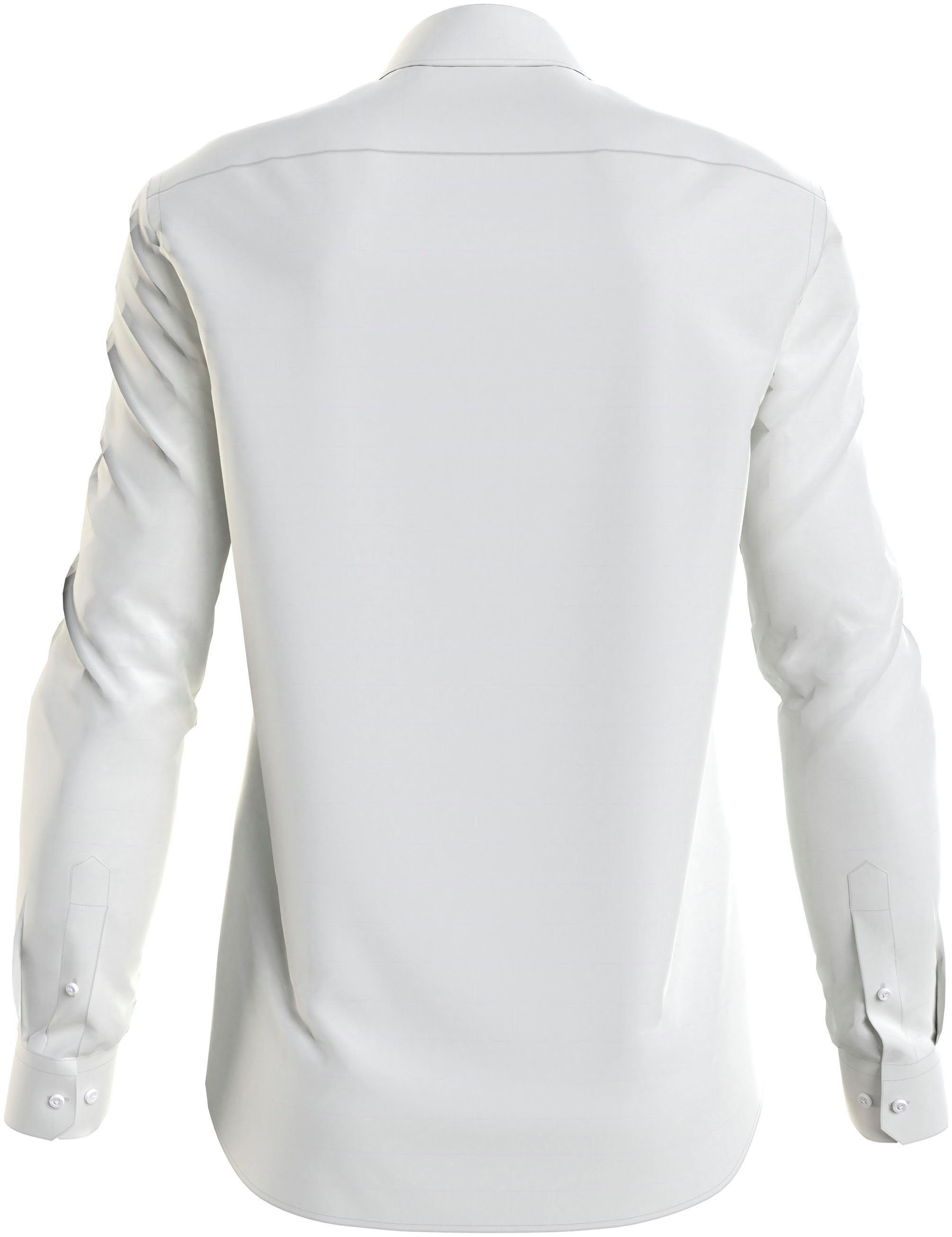 Brust bright white auf POPLIN SLIM Calvin mit SHIRT Logo Calvin Klein Klein Businesshemd STRETCH der