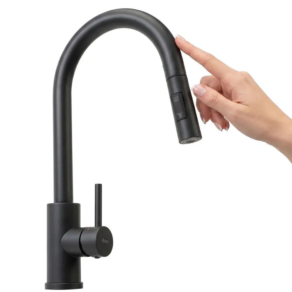 wohnwerk.idee Küchenarmatur Spültischarmatur ausziehbar mit Touch-Funktion Wasserhahn Küche aus robustem Messing, 360° schwenkbar, ausziehbare Brause
