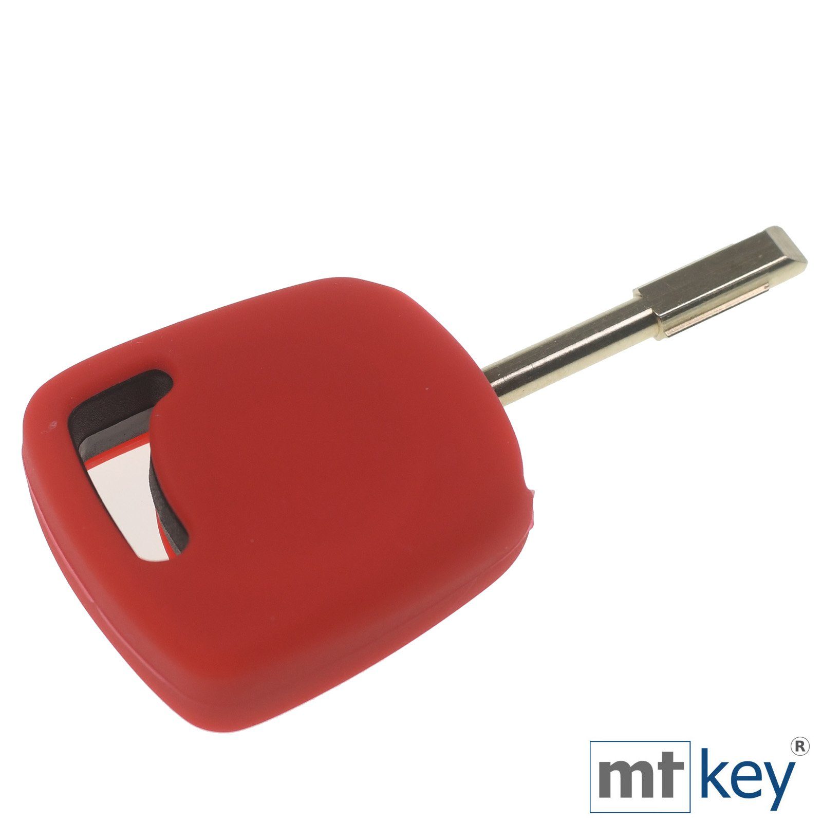 Autoschlüssel Startschlüssel Schutzhülle Ford Rot, Escort Mondeo mt-key Softcase Silikon Schlüsseltasche Transit Focus KA für Tourneo Fiesta