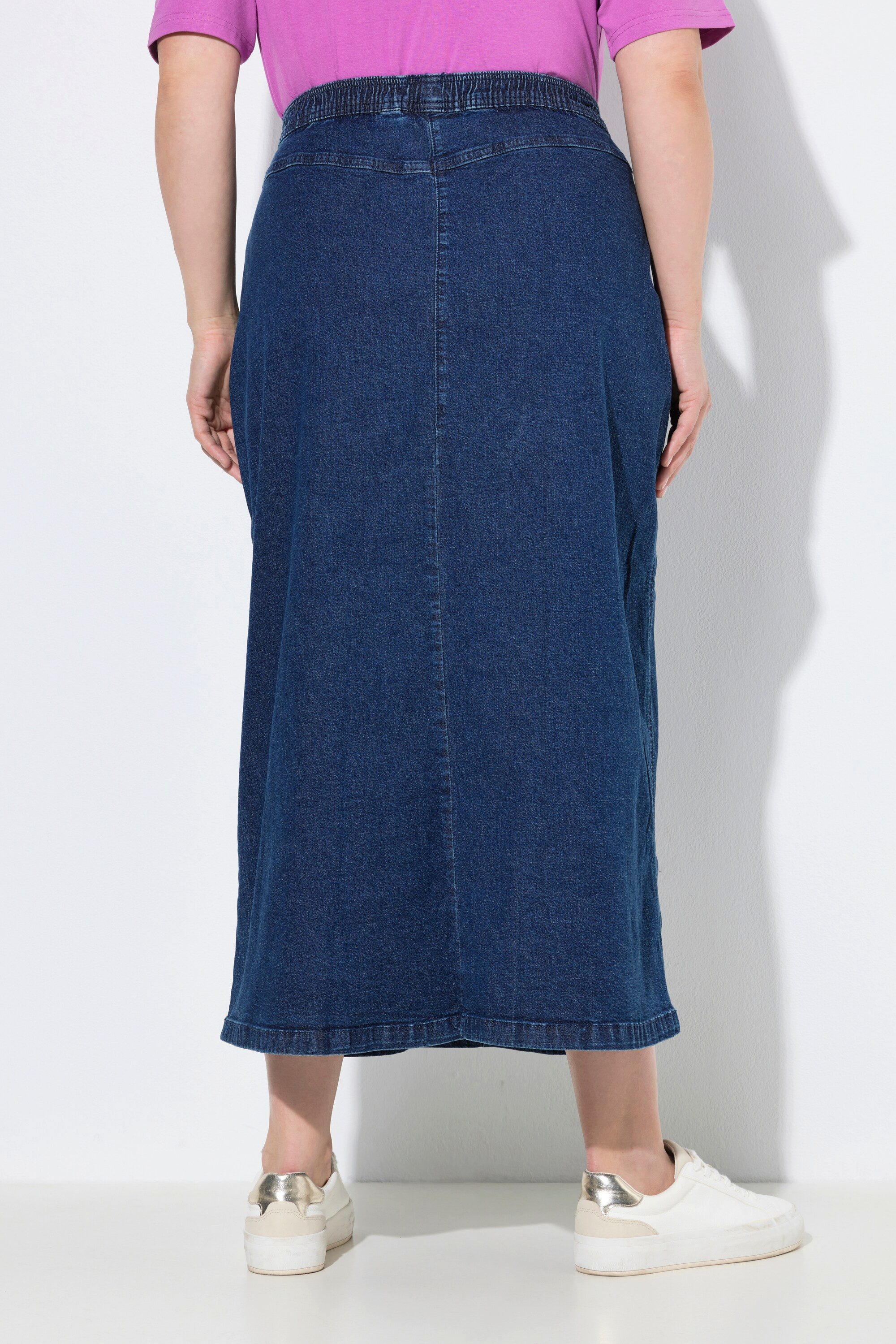 Ulla Popken Jeansrock Jeans-Rock ausgestellt Elastikbund