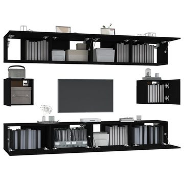 furnicato TV-Schrank 6-tlg. TV-Schrank-Set Schwarz Holzwerkstoff