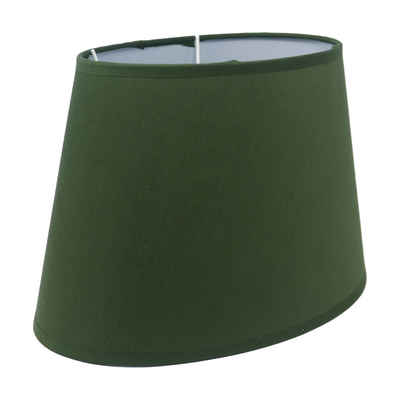 B&S Lampenschirm Lampenschirm grün oval aus Stoff H/B/L 19,5 x 20 x 31 cm