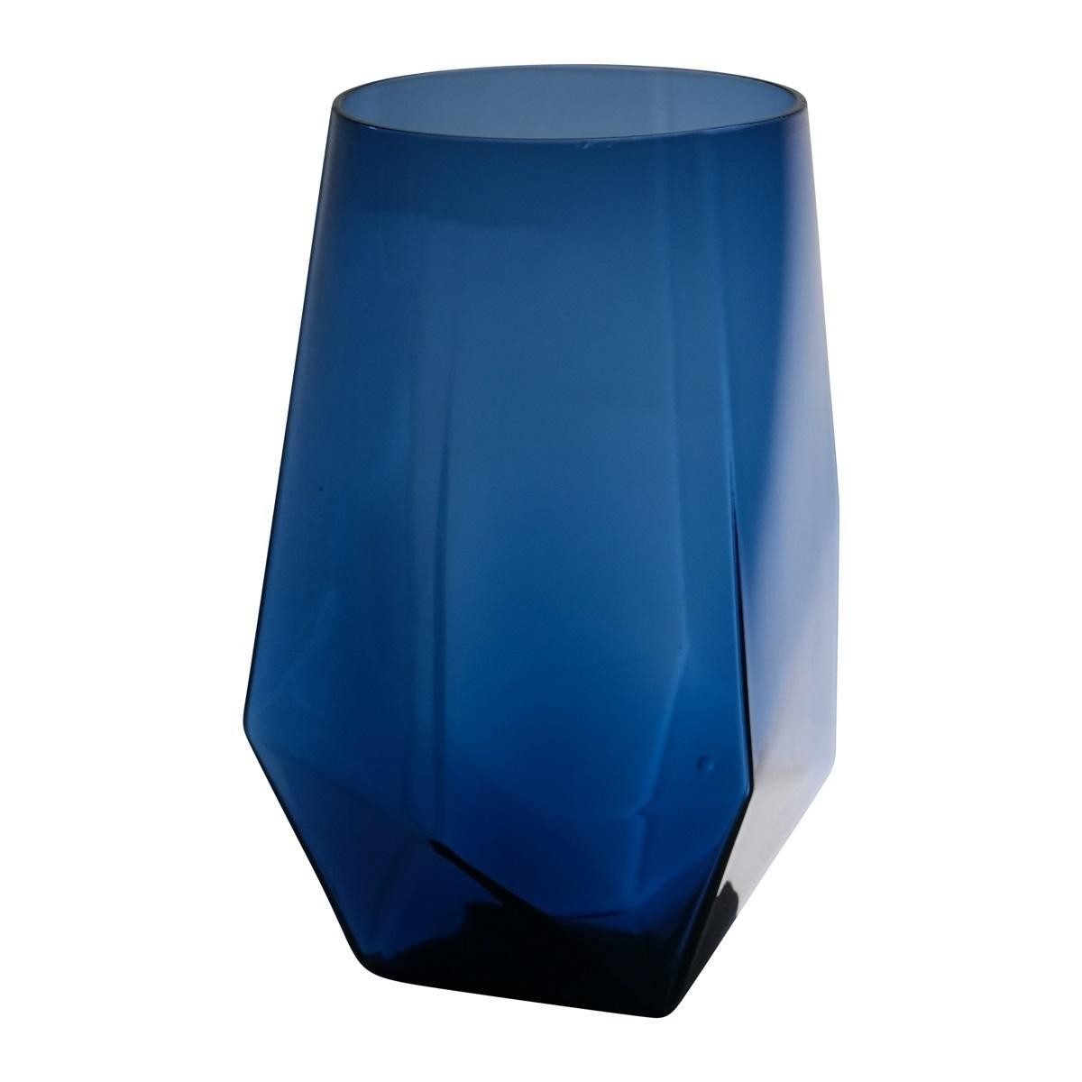 INNA-Glas Tischvase MARSIA aus Glas, blau-klar, 15,5 cm, Ø 10 cm