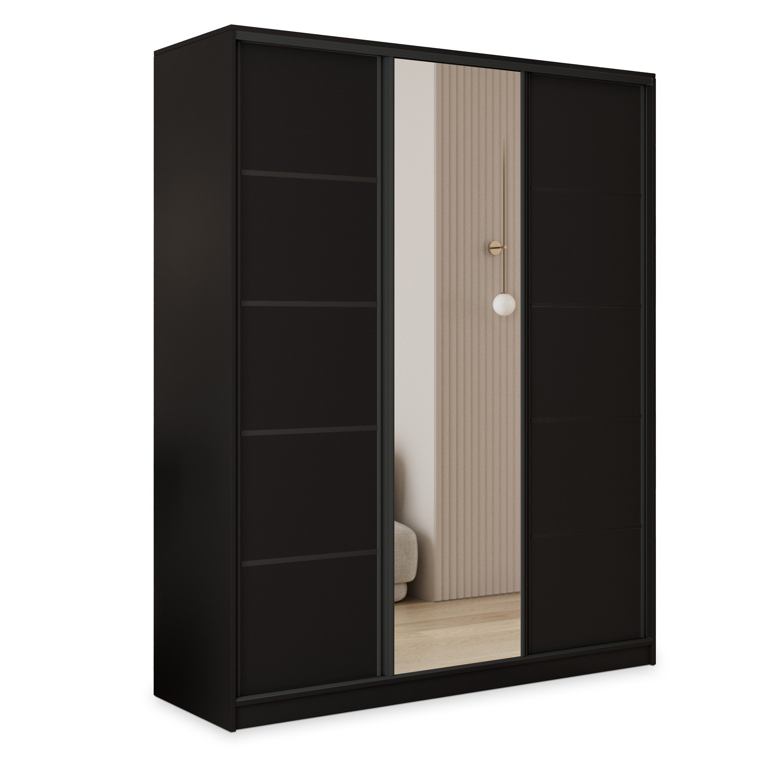 Masseno Schwebetürenschrank PINA Kleiderschrank mit Spiegel und Schubladen günstig online kaufen