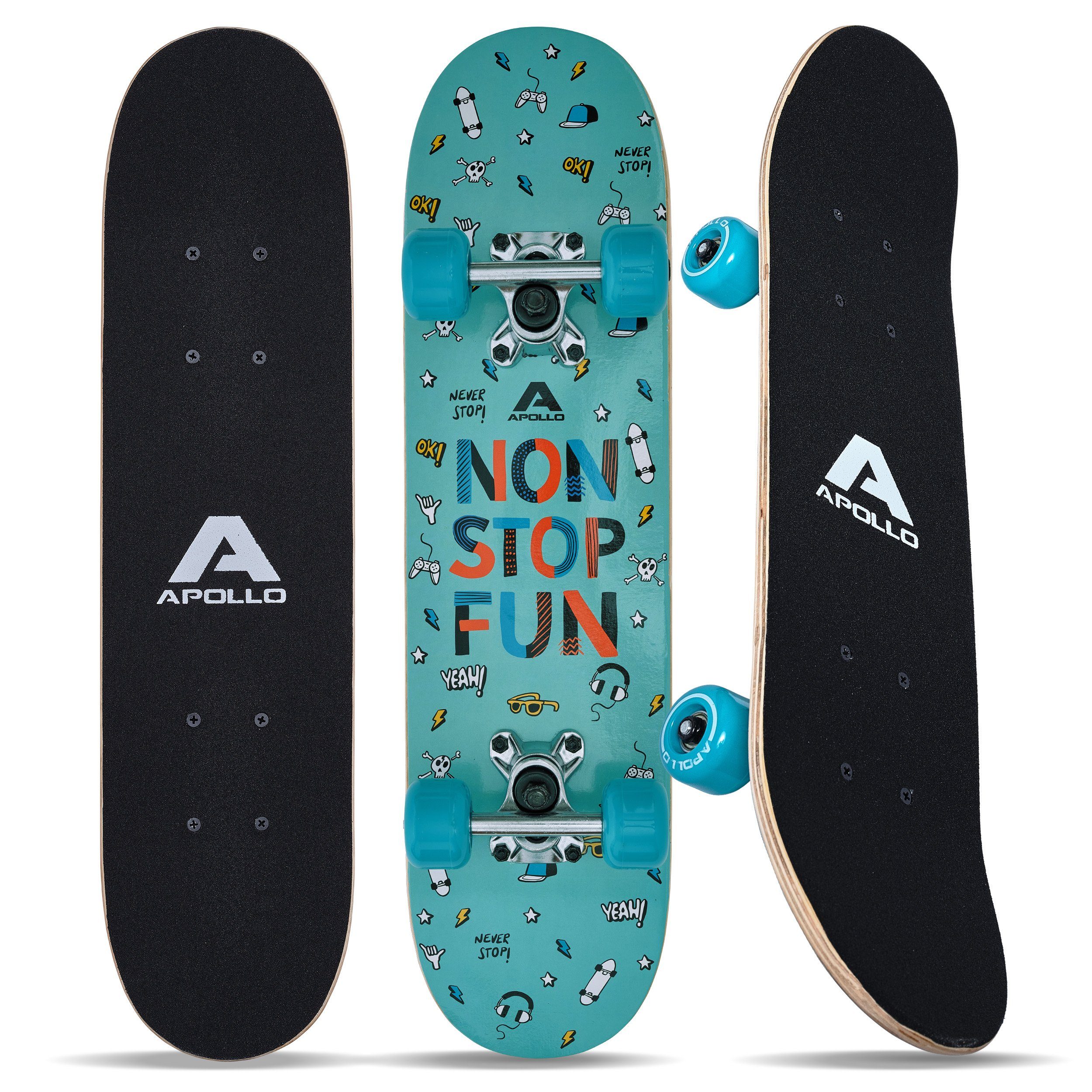 Apollo Skateboard Kinderskateboard 24" Kinder, Longboard, ABEC 3 und Aluminium Achsen