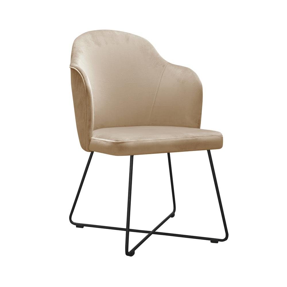 JVmoebel Stuhl, Design Warte Ess Zimmer Kanzlei Beige Sitz Stuhl Praxis Stoff Textil Polster Stühle