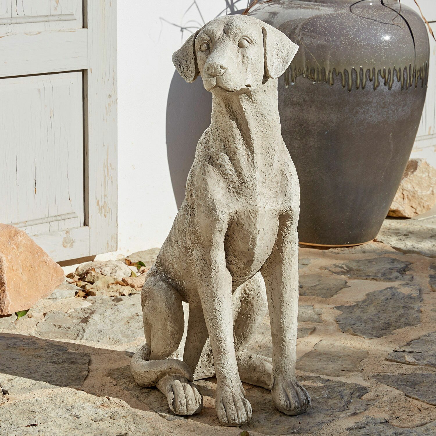 Mirabeau Dekofigur Deko-Hund Elliot antikweiß