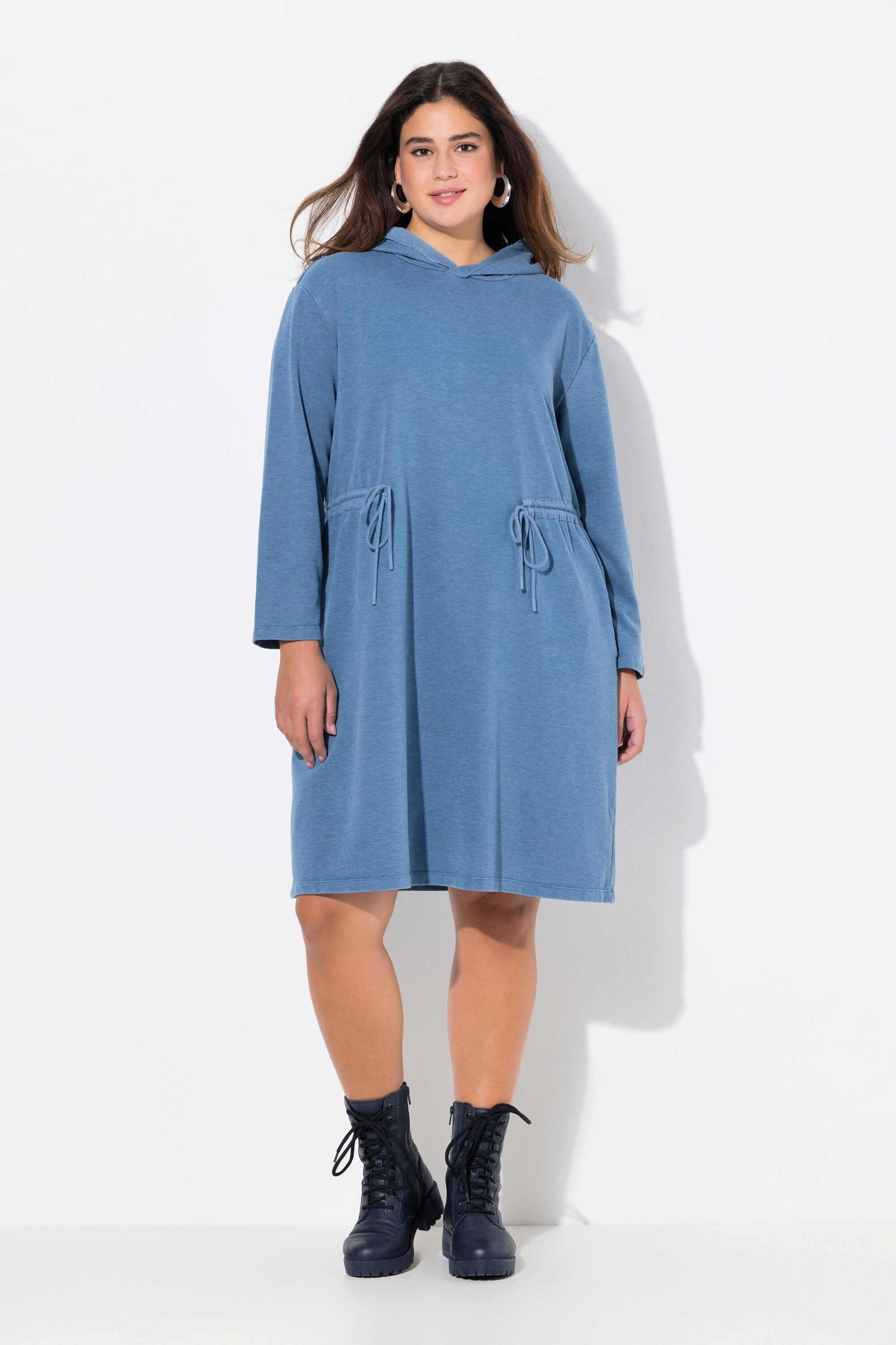 Ulla Popken Midikleid Hoodiekleid A-Linie Sweat günstig online kaufen