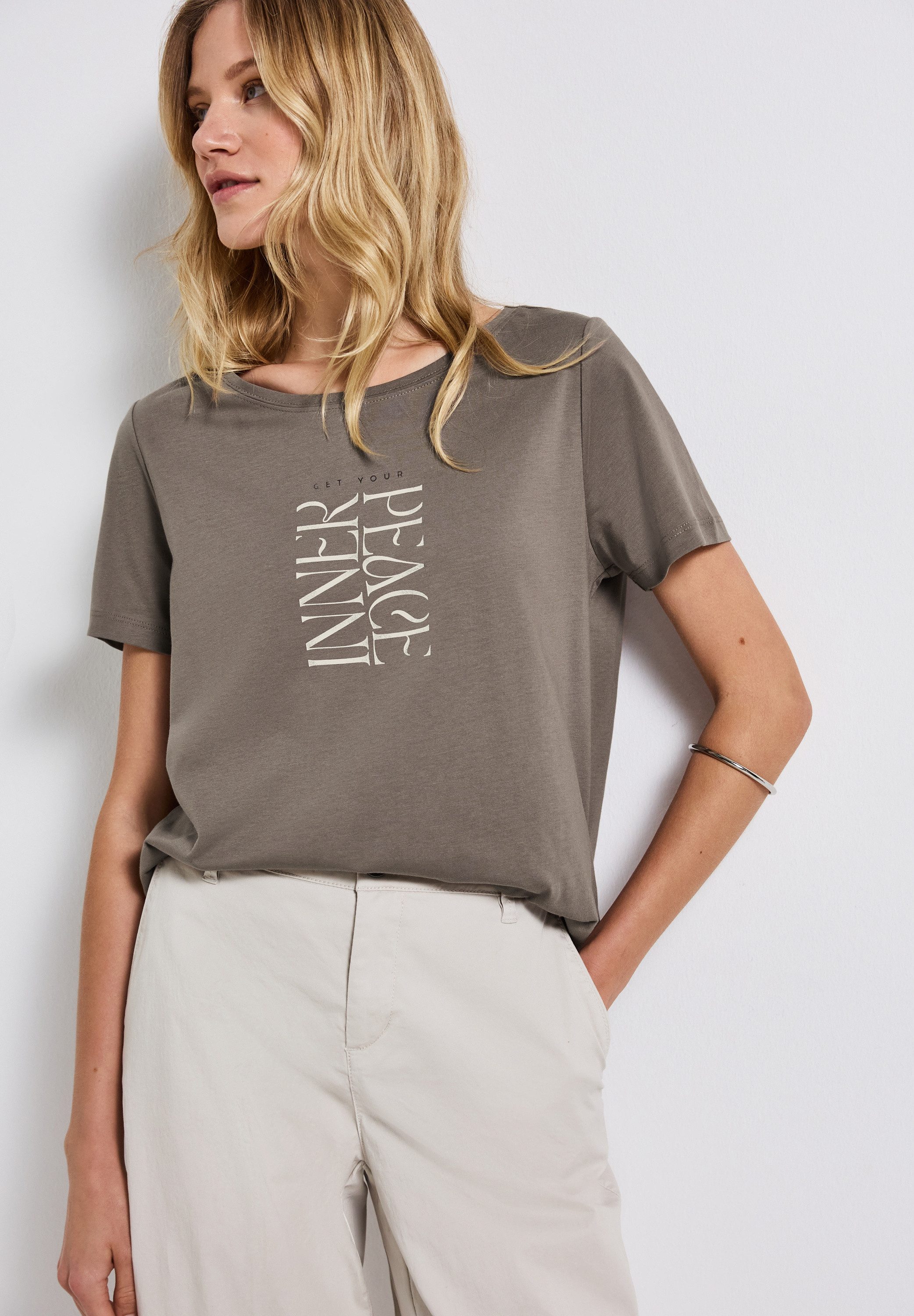 STREET ONE Shirttop mit Wording Print günstig online kaufen