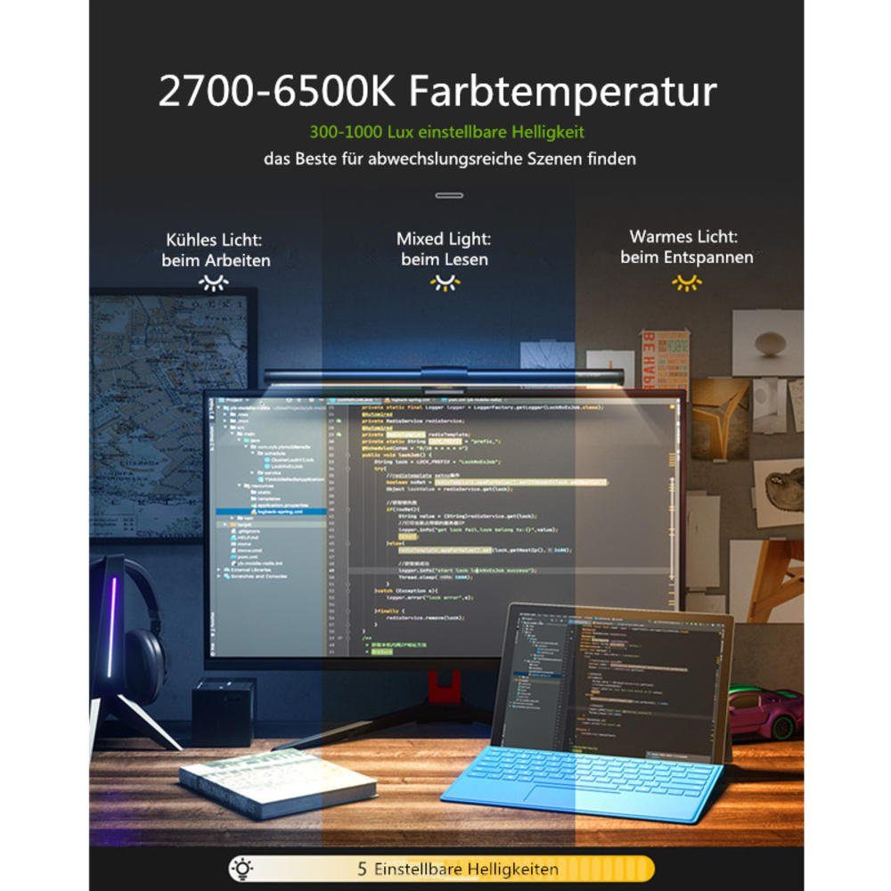 BLiTZWOLF LED Schreibtischlampe, LED fest integriert, Warmweiß, Kaltweiß, N günstig online kaufen