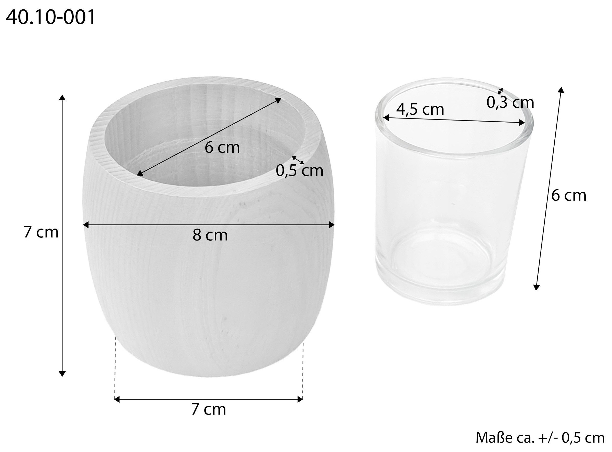 ERST-HOLZ Teelichthalter Zirben Teelichthalter mit Glas und Ausschnitt Stern (Stern), Stern