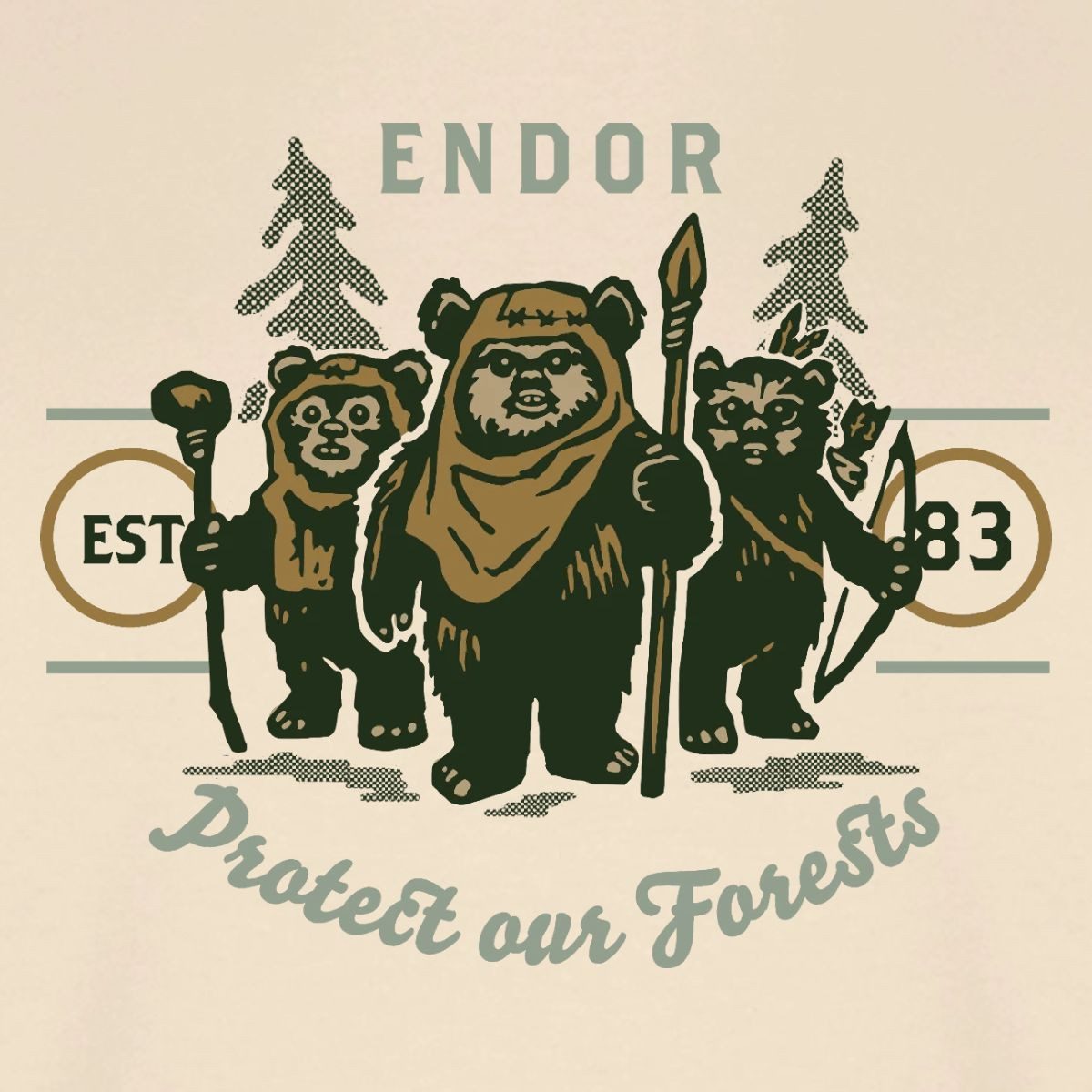 Spreadshirt T-Shirt Star Wars Endor Protect Our Forests Relaxed Fit Unisex T-Shirt (1-tlg)
