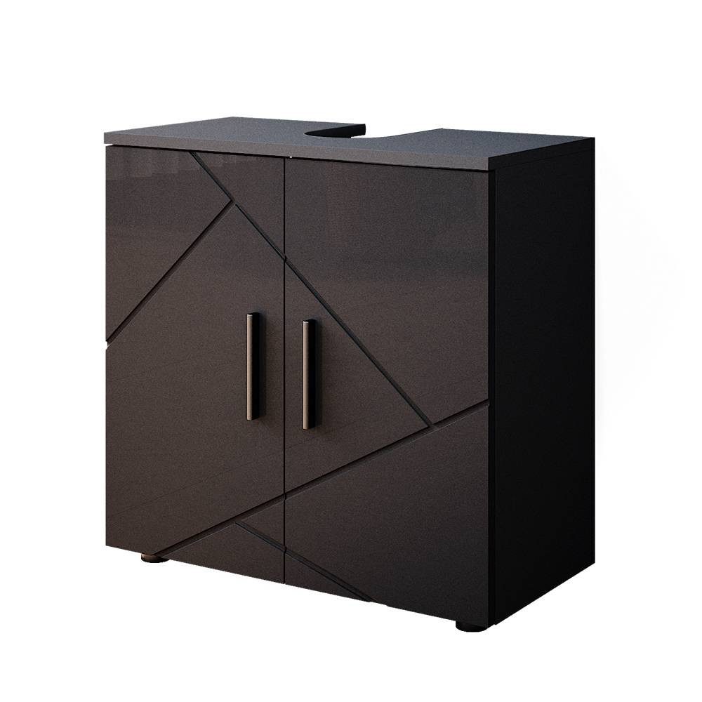 Vicco Waschbeckenunterschrank Irma, Anthrazit Hochglanz, 60 x 59 cm