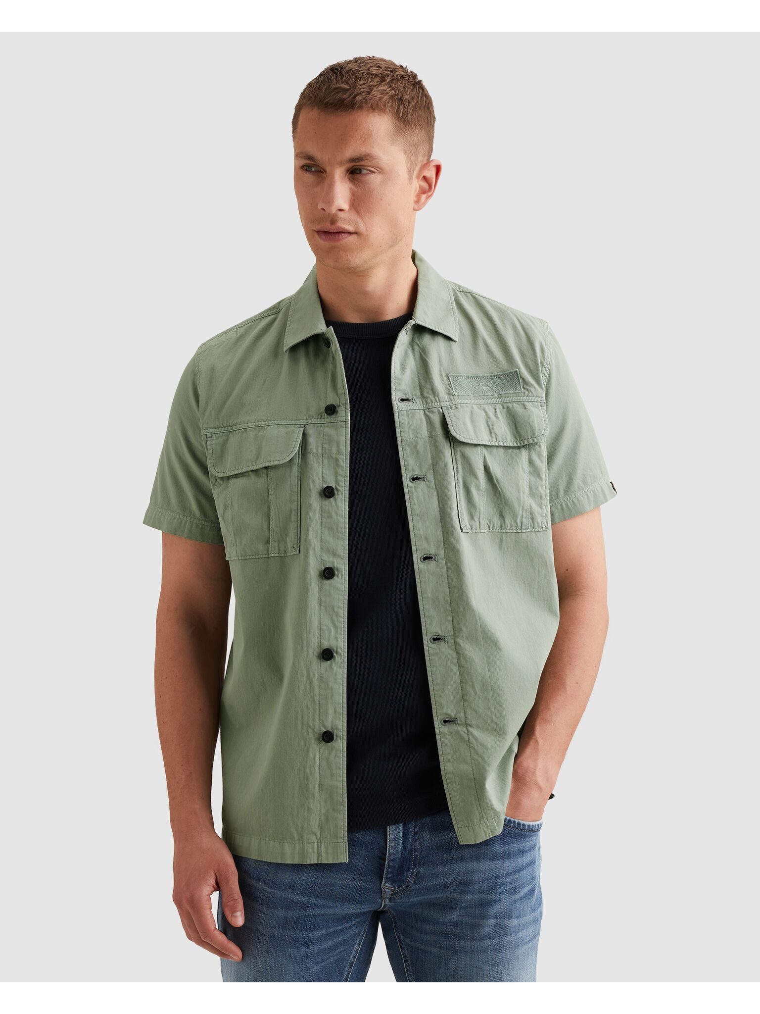 PME LEGEND Kurzarmhemd Short Sleeve Shirt Ctn Bedford garment dye Garment dye- Färbung