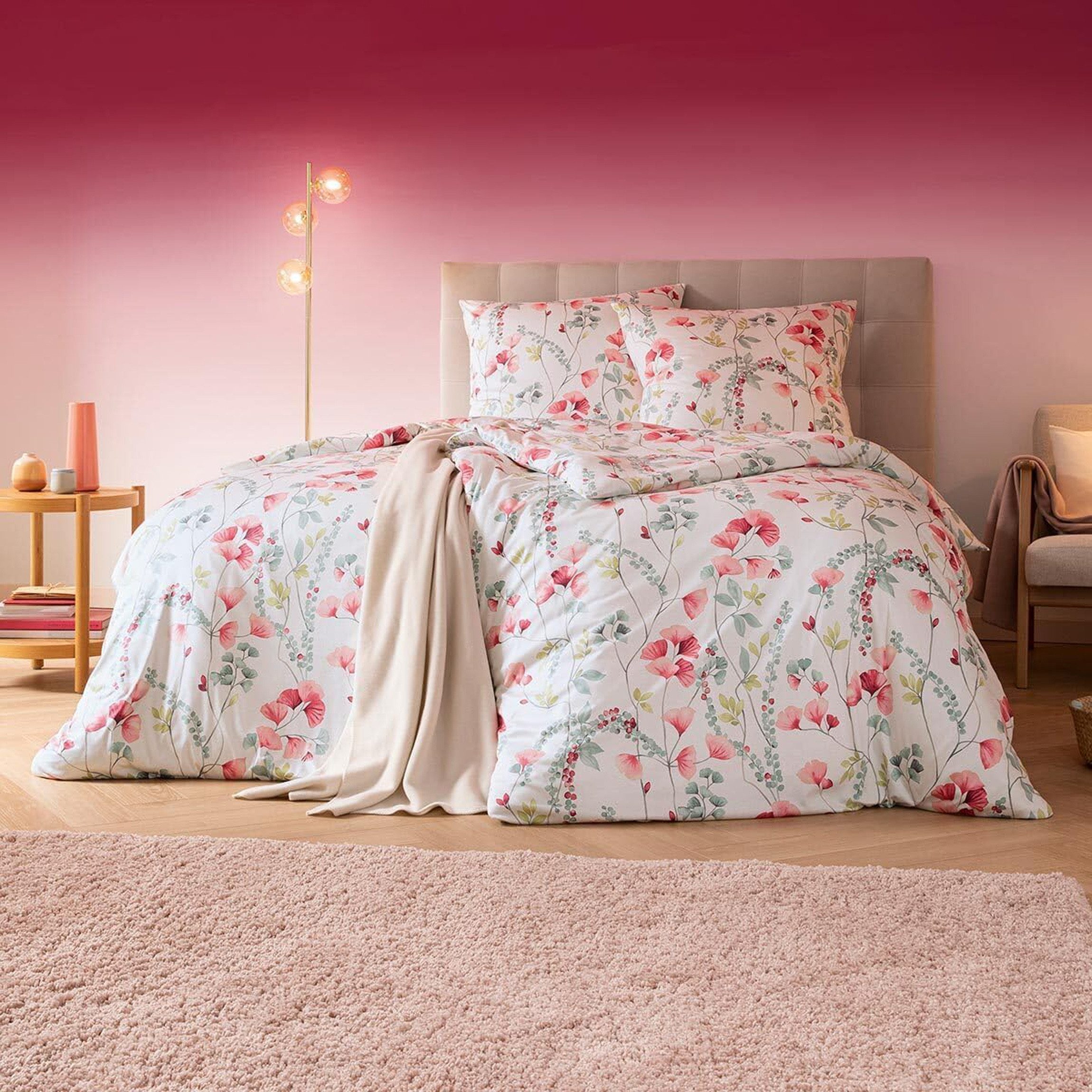 Estella Bettwäsche Estella Interlock Mako Jersey Bettwäsche Livia in magenta, Jersey, 2 teilig, weiche und anschmiegsame Jerseybettwäsche für das ganze Jahr