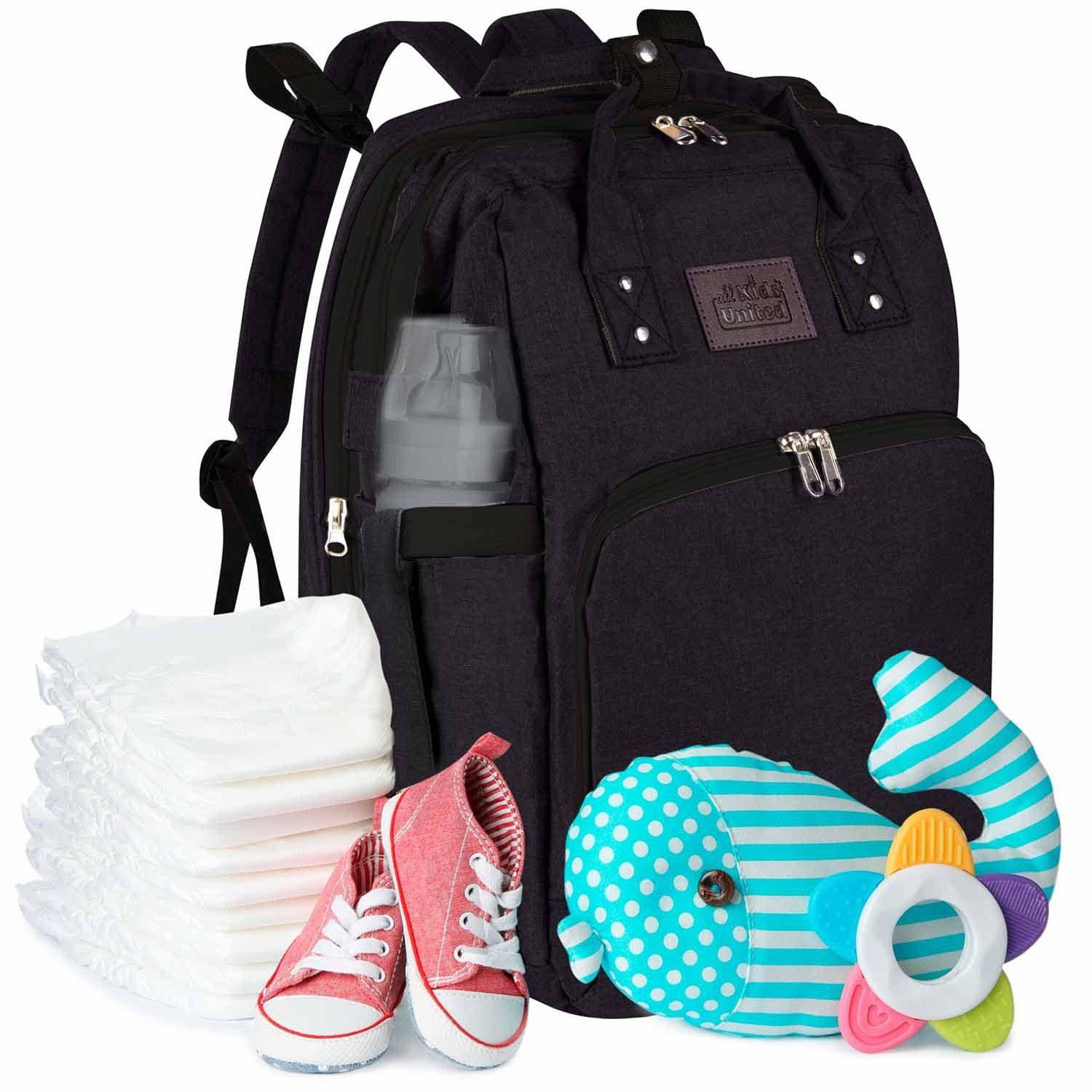 all Kids United changing backpack Baby bag with cot (set, baby backpack, changing mat, integrated baby cot, stroller hook)