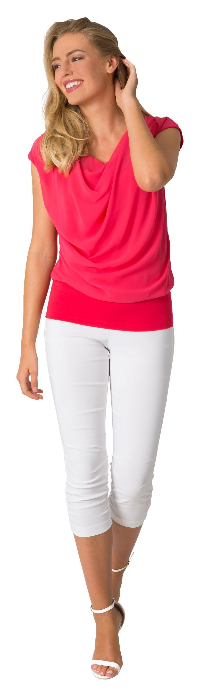 Stehmann Caprihose Maria-530-14060 elastischer Bund, seitliche Raffung am Bein, ohne Verschluss