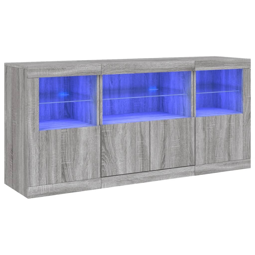 vidaXL Sideboard Sideboard mit LED-Leuchten Grau günstig online kaufen