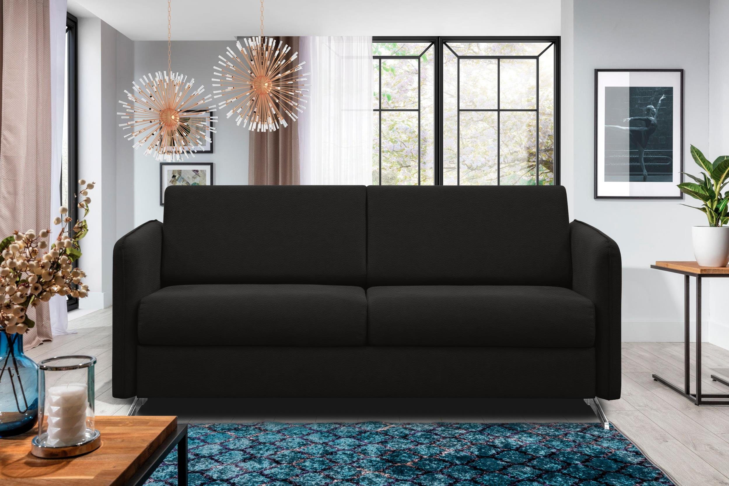 frei Metall Stylefy mit 3-Sitzer Sofa, Design, 2-Sitzer, im Raum Modern stellbar, Bettfunktion, Sherlock,