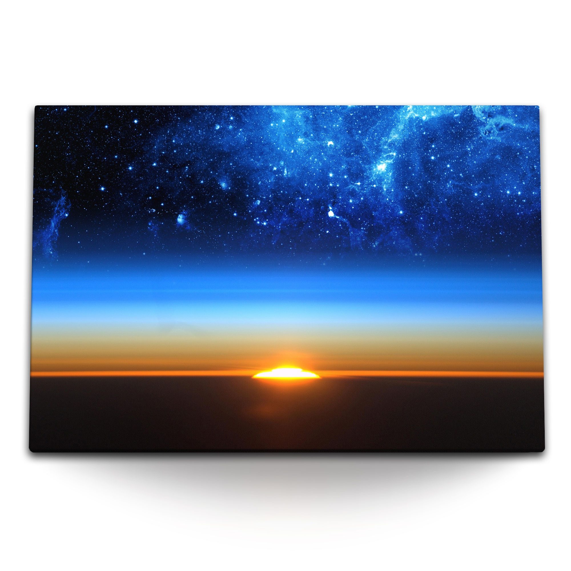 Leinwandbild 120x80cm Wandbild auf Leinwand Sonnenuntergang Nacht Sternenhimmel Ste
