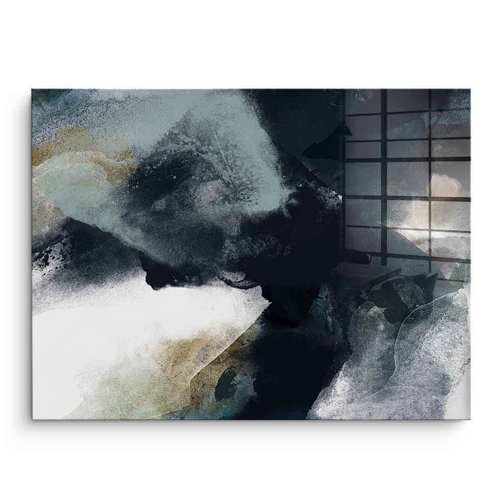 DOTCOMCANVAS® Acrylglasbild Grandiose - Acrylglas, Acrylglasbild schwarz grau moderne abstrakte Kunst Druck Wandbild