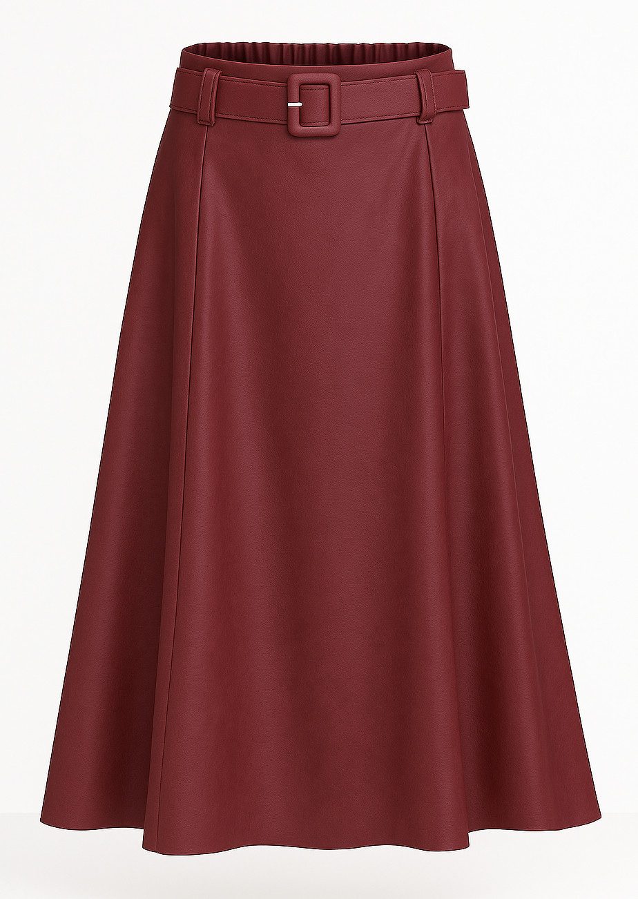 Mississhop Lederimitatrock Damen A-Linien Rock mit günstig online kaufen