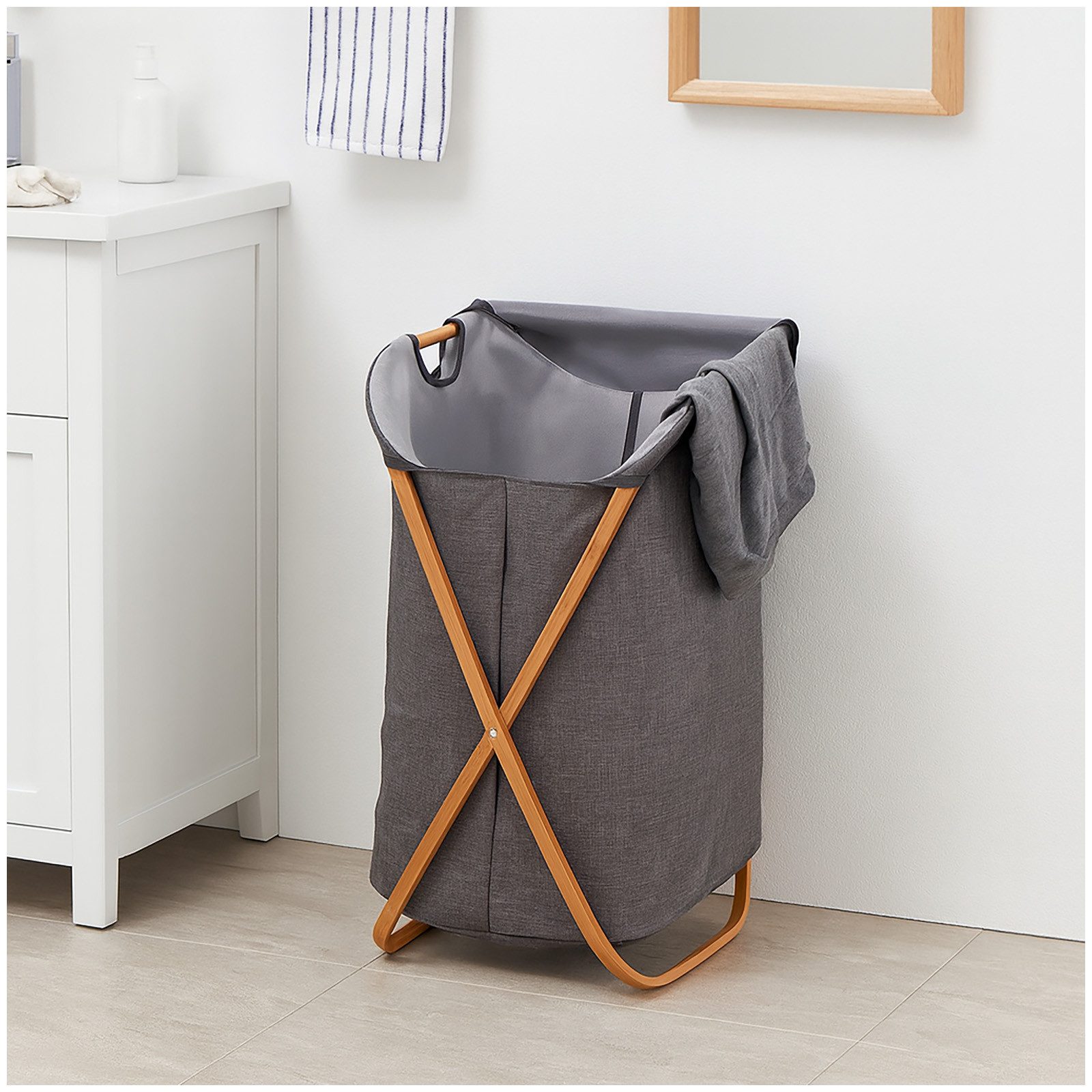 HTI-Living Wäschekorb Wäschekorb 60 Liter Anea Grau (Stück, 1 St., 1 Wäsche günstig online kaufen