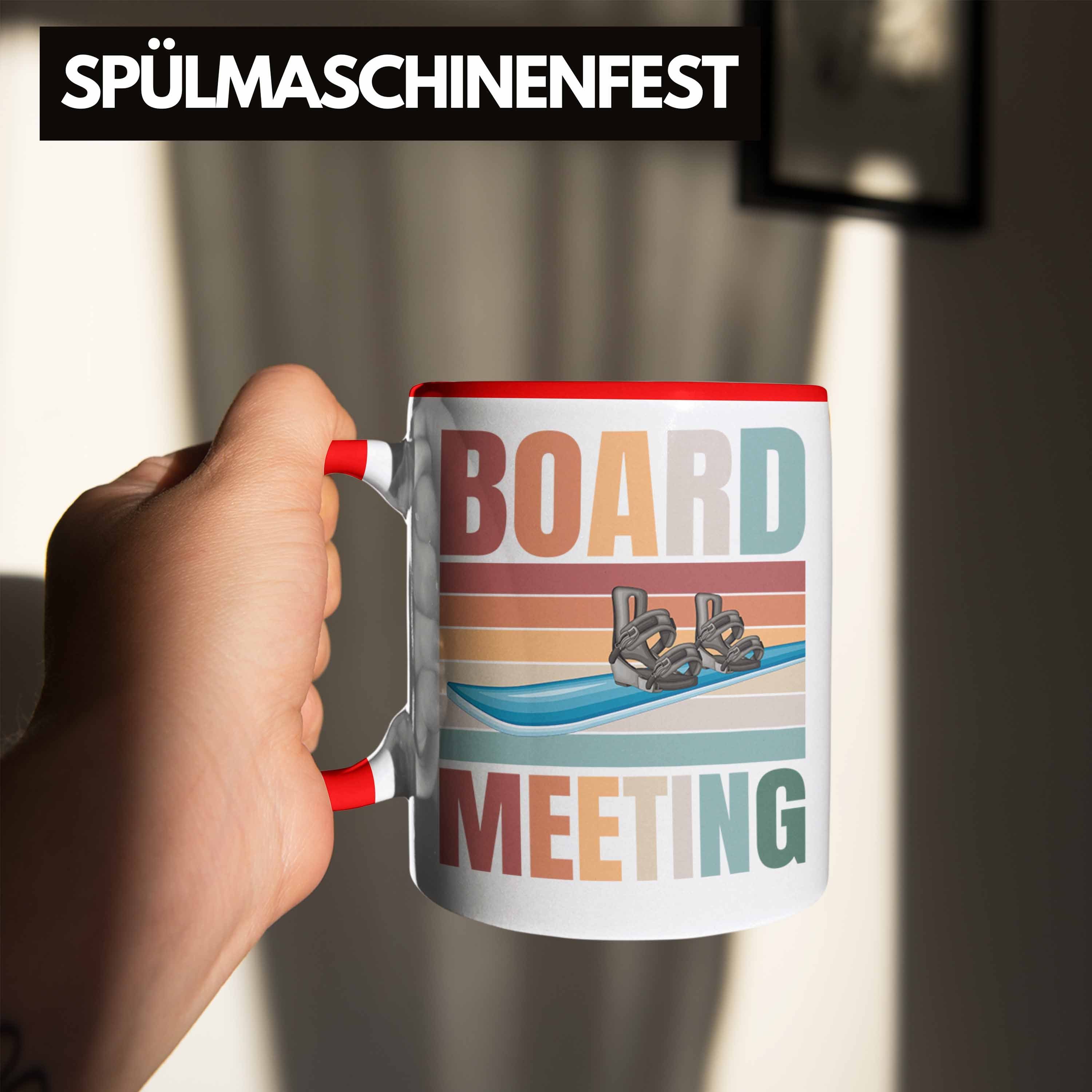 Tasse Geburtstag Geschenkidee Rot Tasse für Trendation Snowboard-Fahrer Snowboard Weihn zum