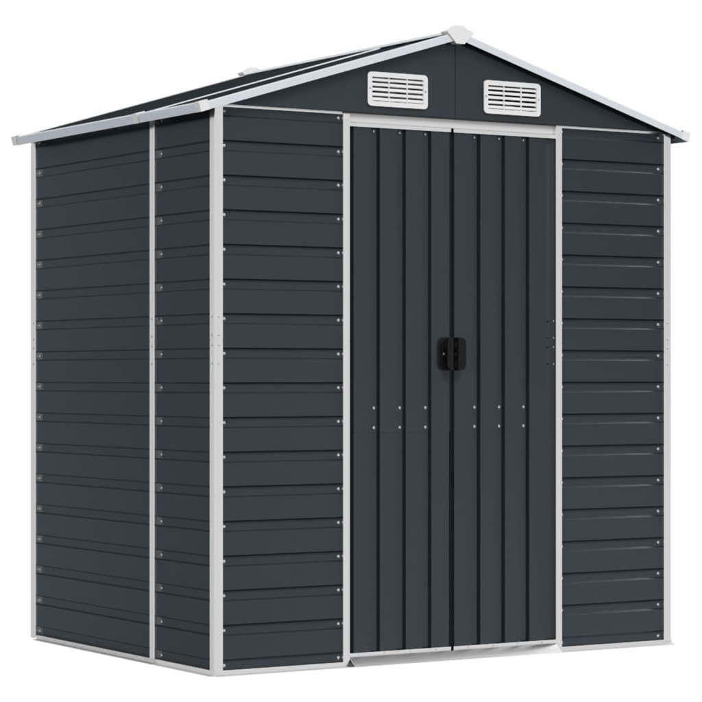Garten-Geräteschrank 191 x 130 x 198 cm Gerätehaus Anthrazit 191x130x198 cm Verzinkter Stah