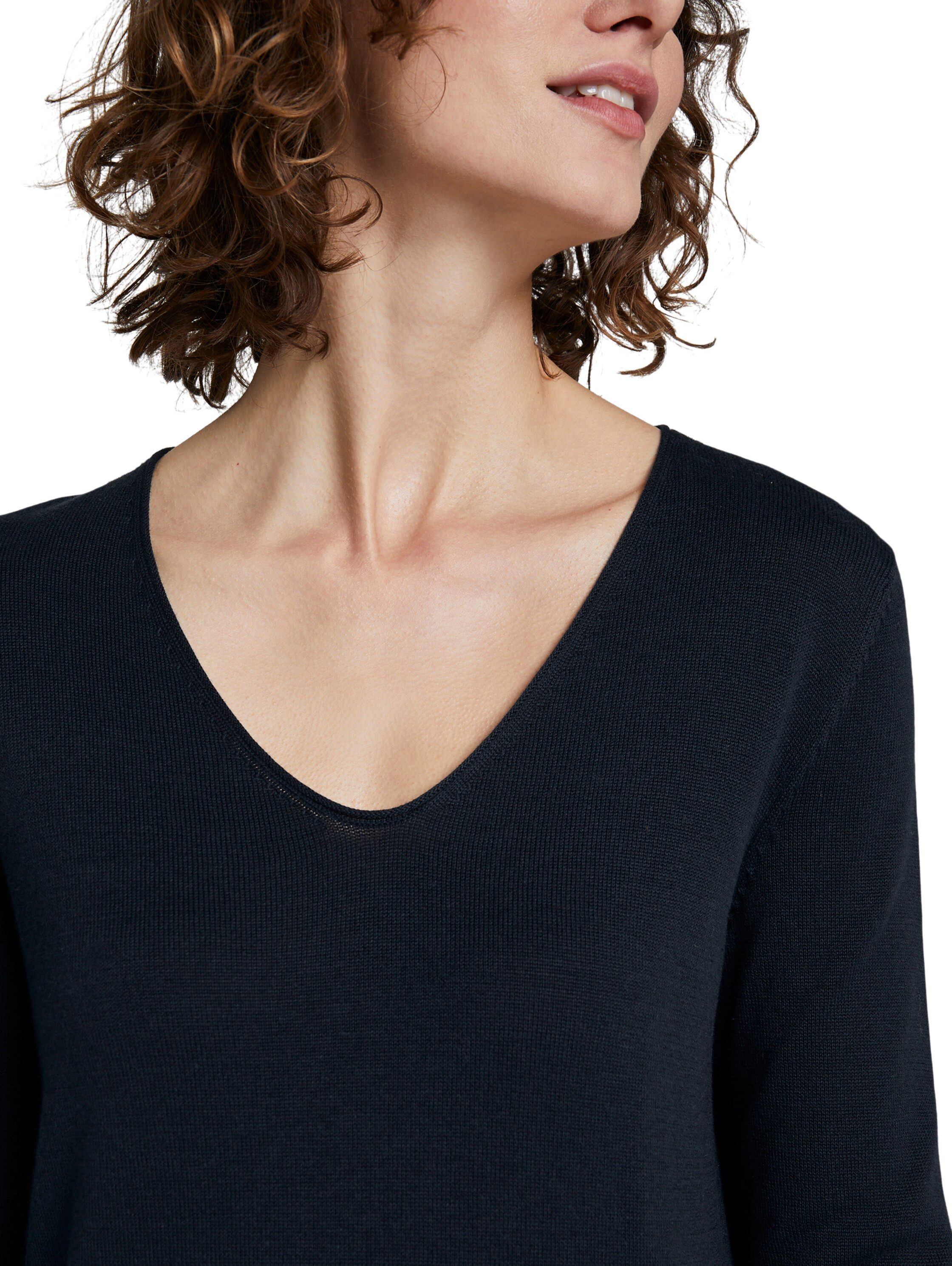 TOM TAILOR V-Ausschnitt-Pullover Regular mit V-Ausschnitt