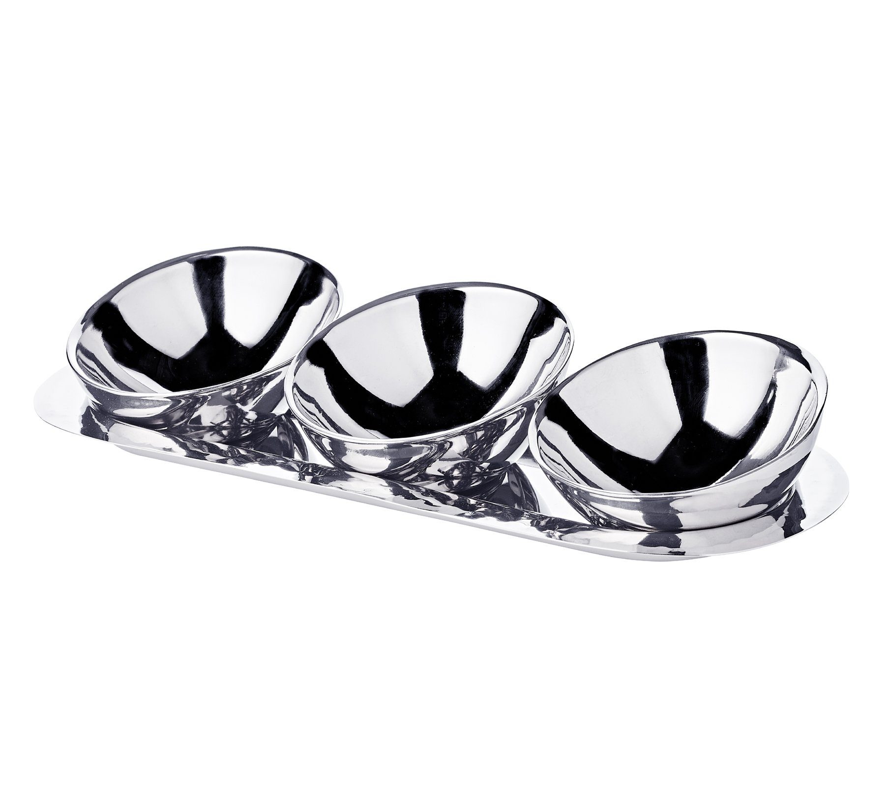 EDZARD Servierschale Asti, Edelstahl, 3er-Set, Silber-Optik, hochglanzpolierte, H 5 cm