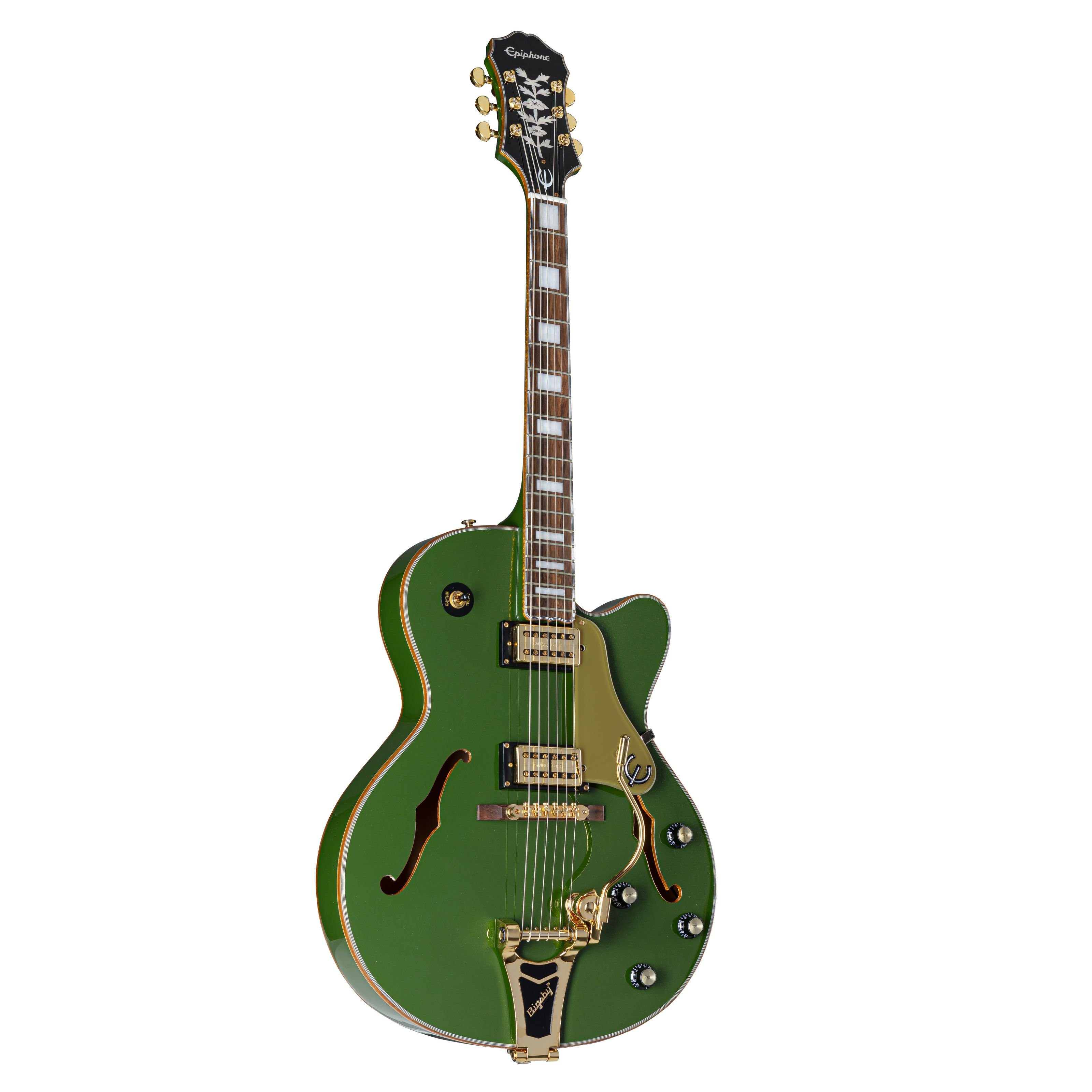 Epiphone Halbakustik-Gitarre, Emperor Swingster Green Metallic - Semi Acoustic Guitar, Halb-Akustik Gitarren, Hollow-Body Modelle, Emperor Swingster Forest Green Metallic - Halbakustik Gitarre