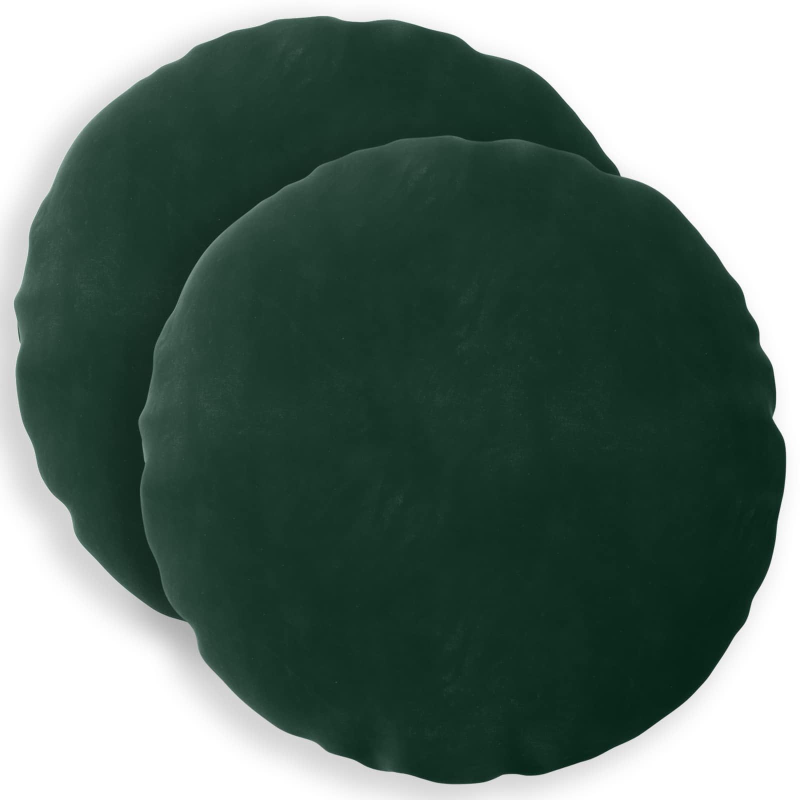 vidaXL Kissenbezug Kissenbezug 2 pcs HEERLEN Dunkelgrün Ø 40 cm Samt, (2 Stück)