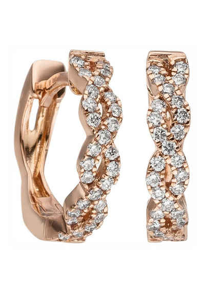 JOBO Paar Серьги-кольца Серьги mit 56 Diamanten, 585 Roségold