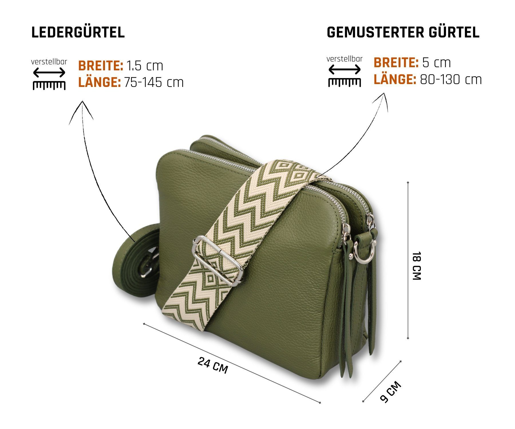 Adel Bags Schultertasche MARA Umhängetasche für Damen, Schultertasche aus E günstig online kaufen